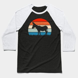 Cute Donkey Sunset Lover Baseball T-Shirt